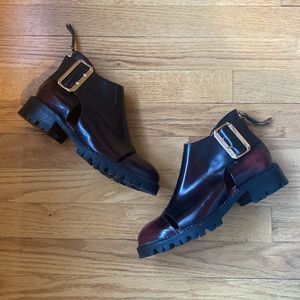 Jeffrey Campbell “Great Moments” Flamel sz 6.5 burgundy boots with back zip NWOT